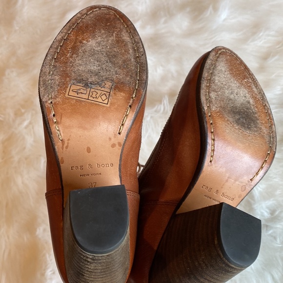 Rag & Bone Cognac Leather Lace Up Bootie - Picture 6 of 9